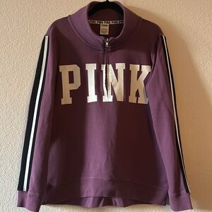 PINK Victoria's Secret Burgundy Quarter-Zip Sweatshirt